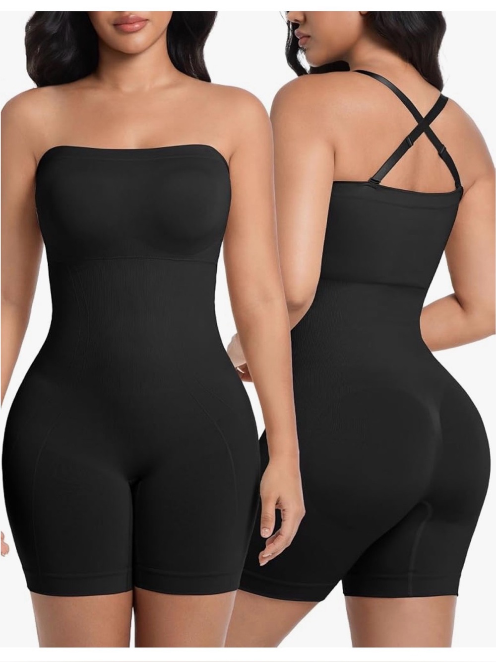 SIMIYA Shapewear Bodysuits Built in Bra, Tummy Control Strapless/strap